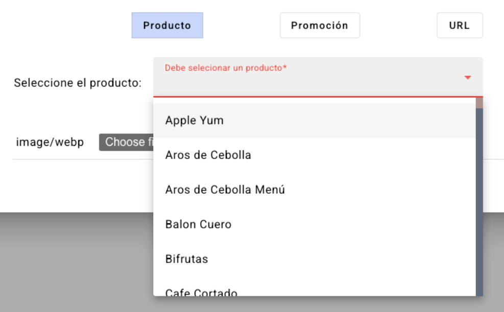 Selección de producto